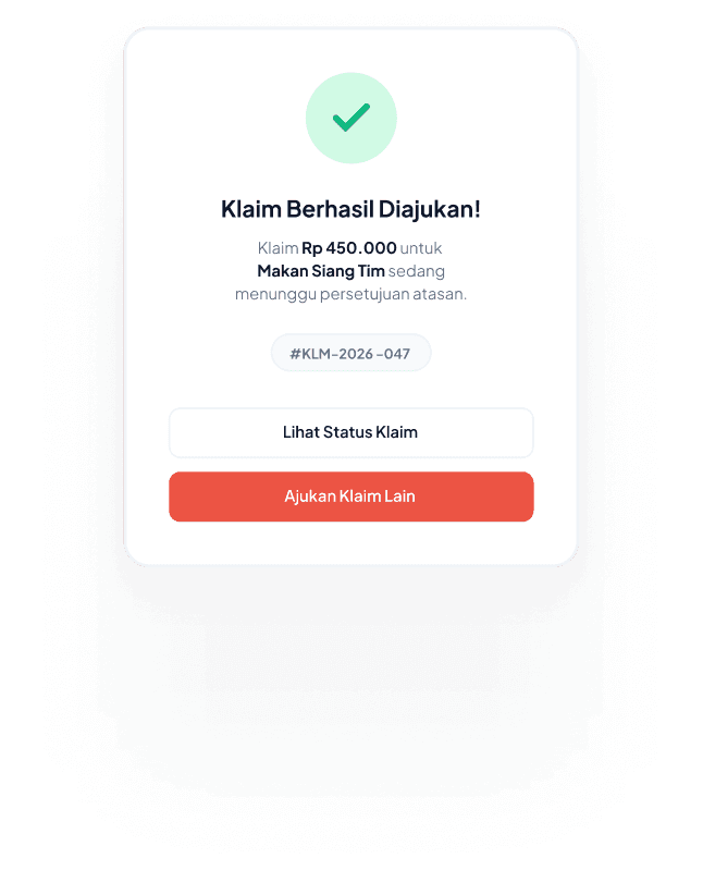 Notifikasi klaim berhasil diajukan pada aplikasi Delta Solusi Nusantara